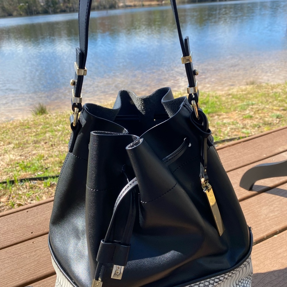 Vince Camuto REAL BLACK LEATHER, hobo Bag NWOTags, Handbag, extra little bag